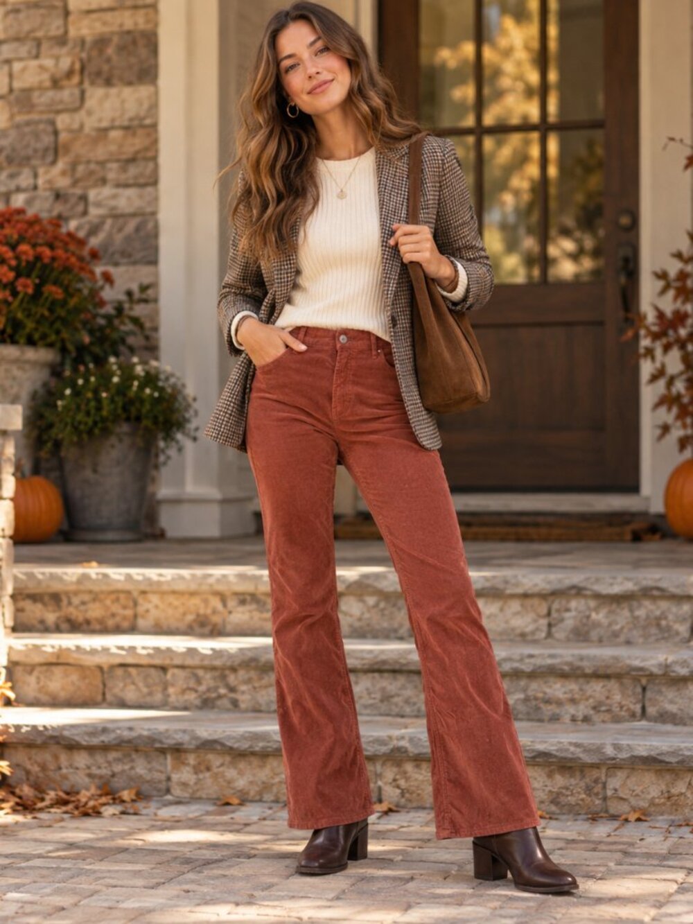 Old Navy Kicker Bootcut Corduroy Pants Womens 12 Brown Extra High Rise Flare
